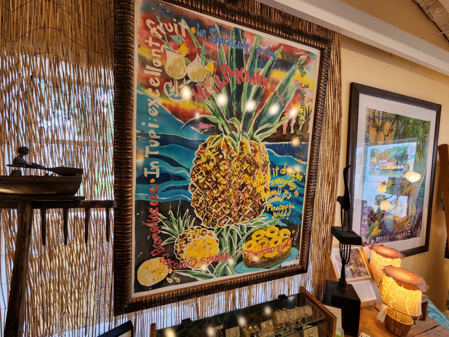Tatter specializes in the Batik artform, which involves painting with waxes and dyes on fabric.